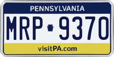 PA license plate MRP9370
