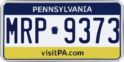 PA license plate MRP9373