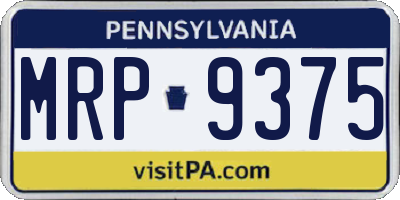 PA license plate MRP9375