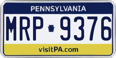 PA license plate MRP9376