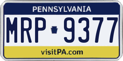PA license plate MRP9377