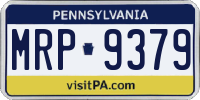 PA license plate MRP9379