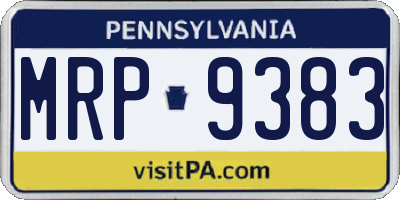 PA license plate MRP9383