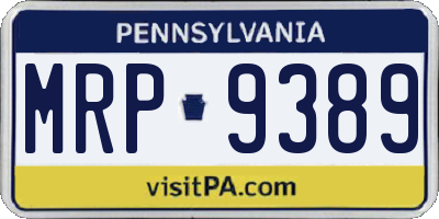 PA license plate MRP9389