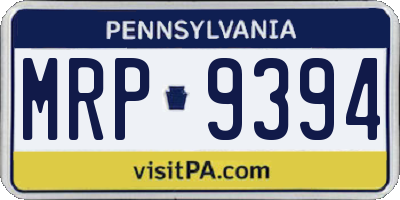 PA license plate MRP9394