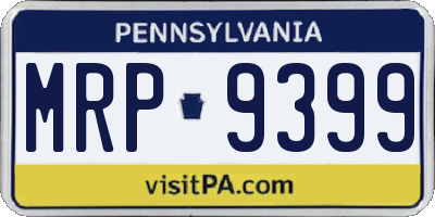 PA license plate MRP9399