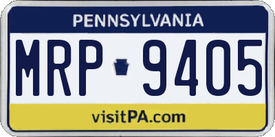 PA license plate MRP9405