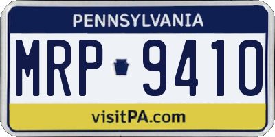 PA license plate MRP9410
