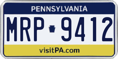PA license plate MRP9412