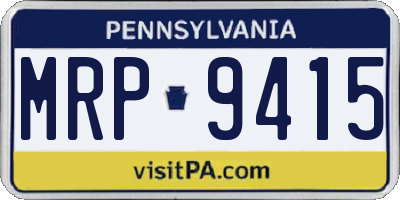 PA license plate MRP9415