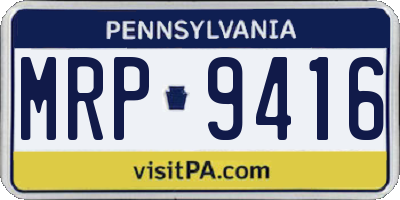 PA license plate MRP9416