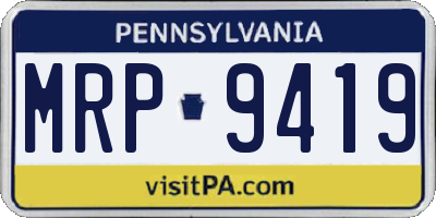 PA license plate MRP9419