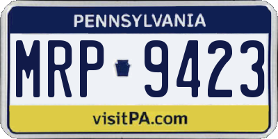 PA license plate MRP9423