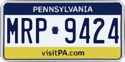PA license plate MRP9424