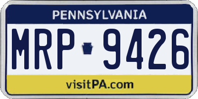 PA license plate MRP9426