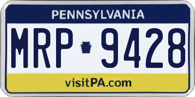 PA license plate MRP9428