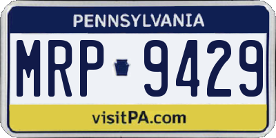 PA license plate MRP9429