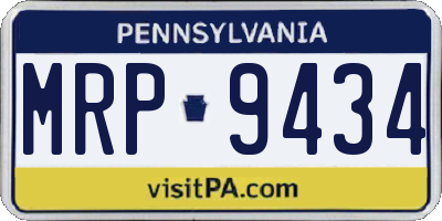 PA license plate MRP9434