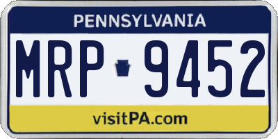 PA license plate MRP9452