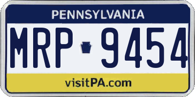 PA license plate MRP9454