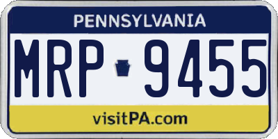 PA license plate MRP9455