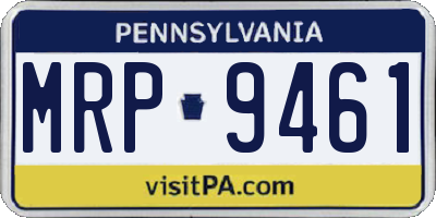 PA license plate MRP9461