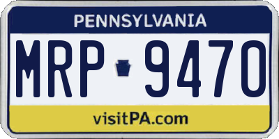 PA license plate MRP9470