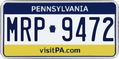 PA license plate MRP9472