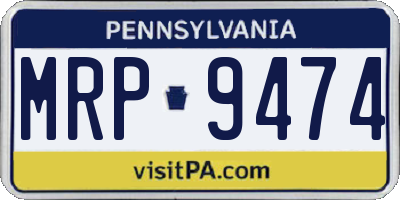 PA license plate MRP9474