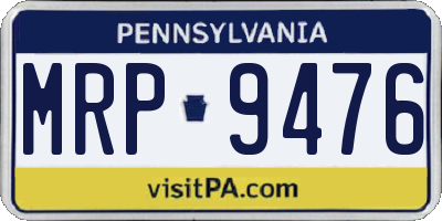 PA license plate MRP9476