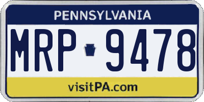 PA license plate MRP9478