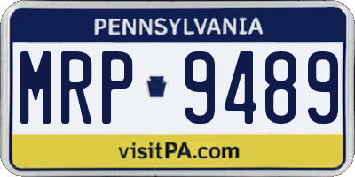 PA license plate MRP9489