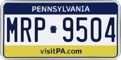 PA license plate MRP9504