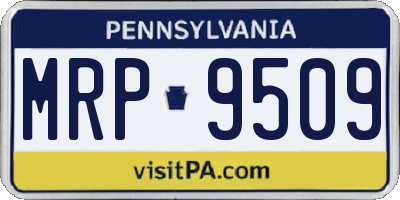 PA license plate MRP9509