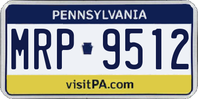 PA license plate MRP9512