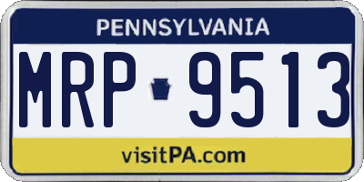PA license plate MRP9513