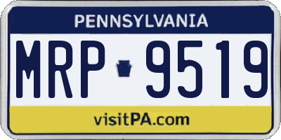 PA license plate MRP9519