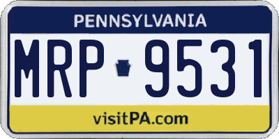 PA license plate MRP9531
