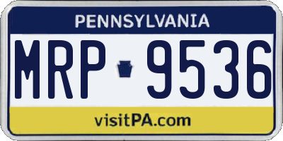 PA license plate MRP9536