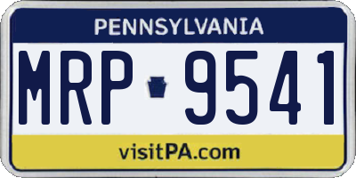 PA license plate MRP9541