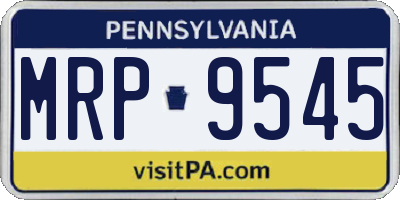 PA license plate MRP9545