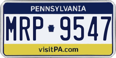 PA license plate MRP9547