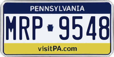 PA license plate MRP9548