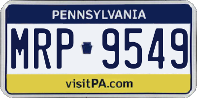 PA license plate MRP9549
