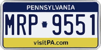 PA license plate MRP9551