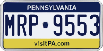 PA license plate MRP9553