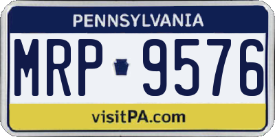 PA license plate MRP9576