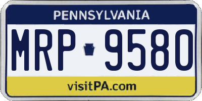PA license plate MRP9580
