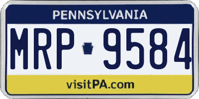 PA license plate MRP9584