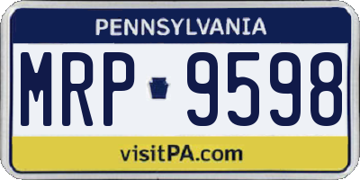 PA license plate MRP9598